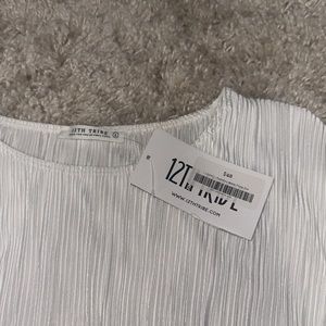 Portofino White Plisse Top